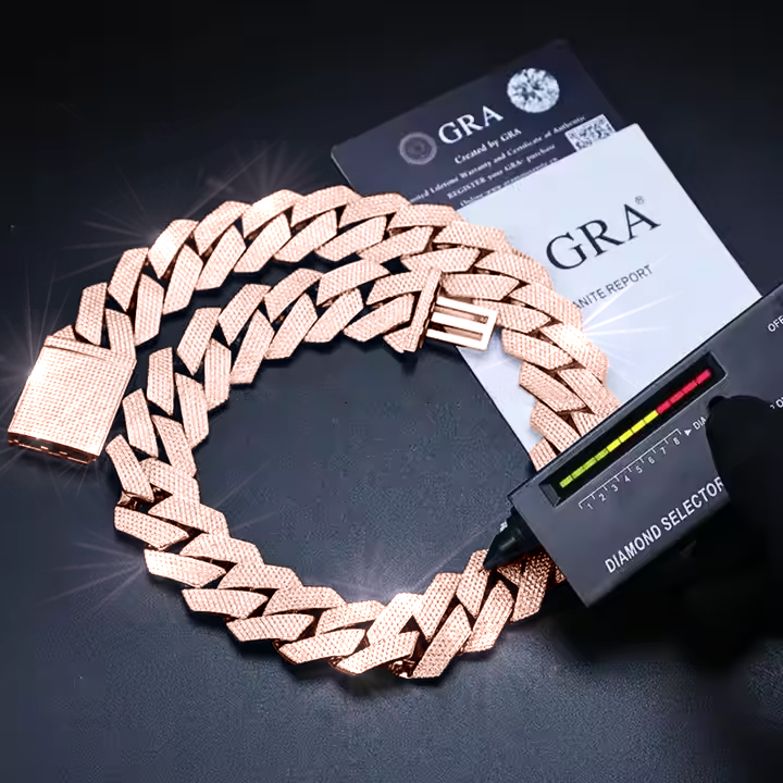 Moissanite bracelet Necklace Cuban chain s925 Rap hip-hop style Fashion punk full of diamonds Cuban chain SHINE NOW