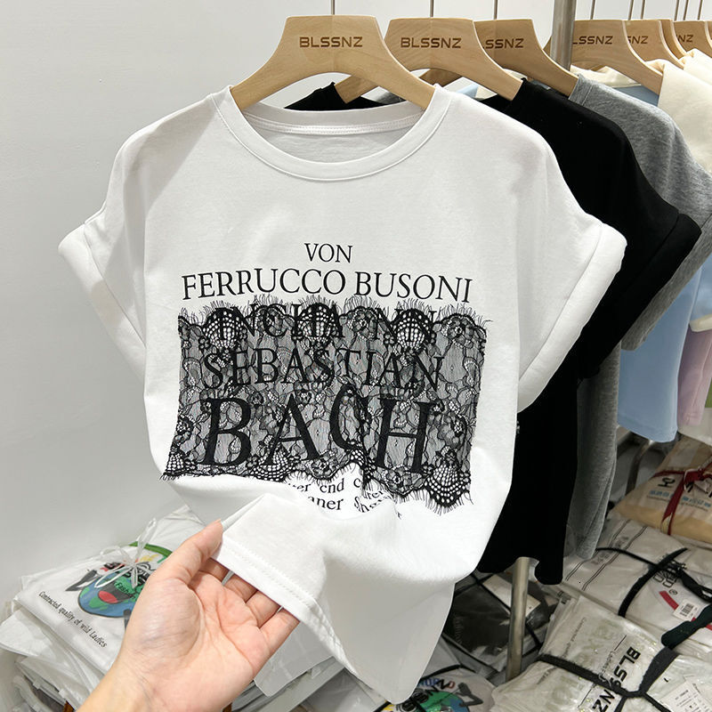 Short Sleeved T-Shirt Summer, Loose Beautiful Design, Unique And High-End Lace Top For Women In Summer