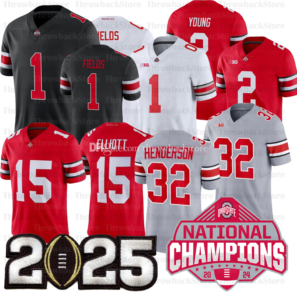 2025 2024 Playoff OHIO Football Jersey College Marvin Harrison Jr. Egbuka J.T. Tuimoloau George Stroud Bosa Caleb Downs Quinshon Judkins Howard Henderson Sewn
