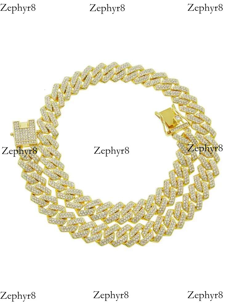Iced Out Square Miami Cuban k Chain Necklace For Men Women Micro Paved CZ Stone Rose Gold Color Hiphop Jewelry 16"