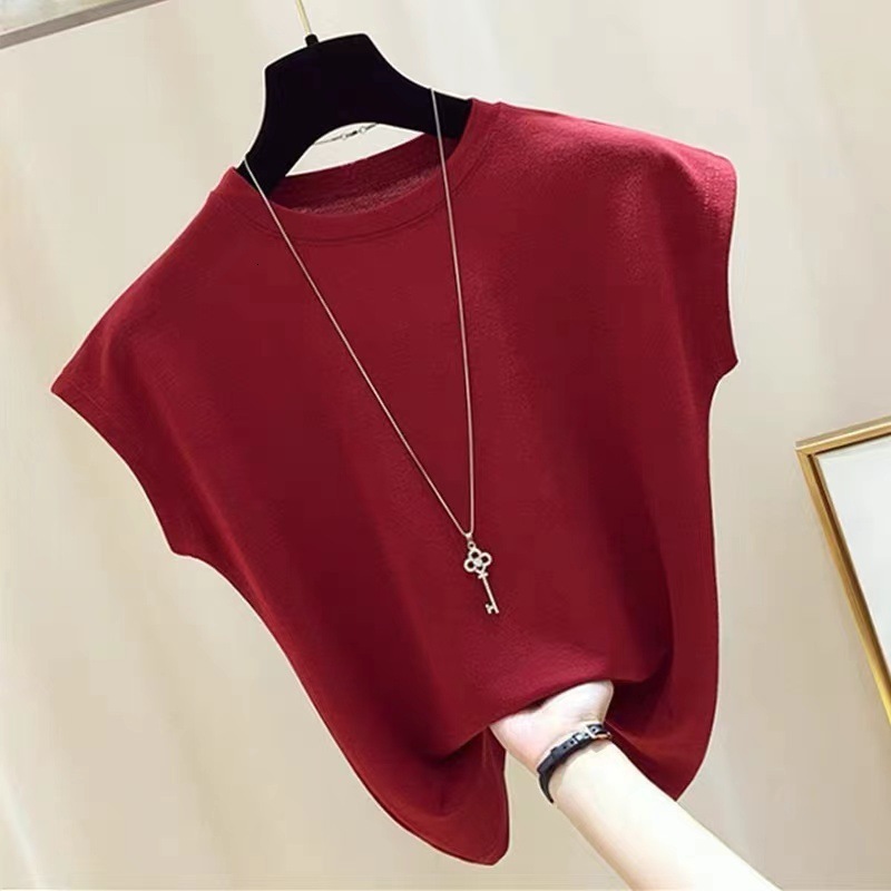 Italian Clothing European Ice Silk Top Women's Summer Thin Loose Short Sleeved T-Shirt