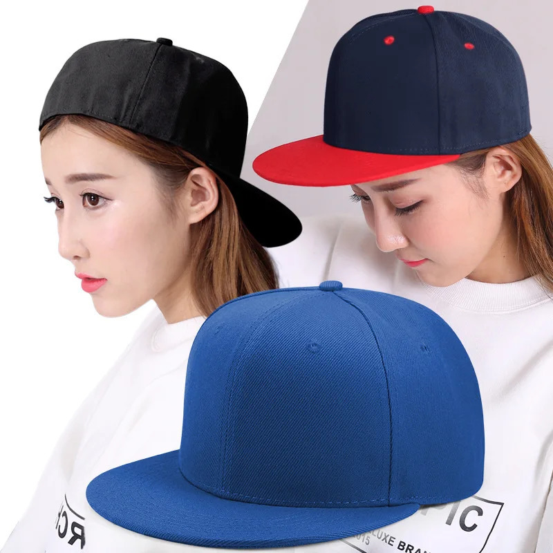 Large size suitable for big hat big bone mens plus size blank baseball cap flat back closed sports cap mens flat top Bill solid cap 250314