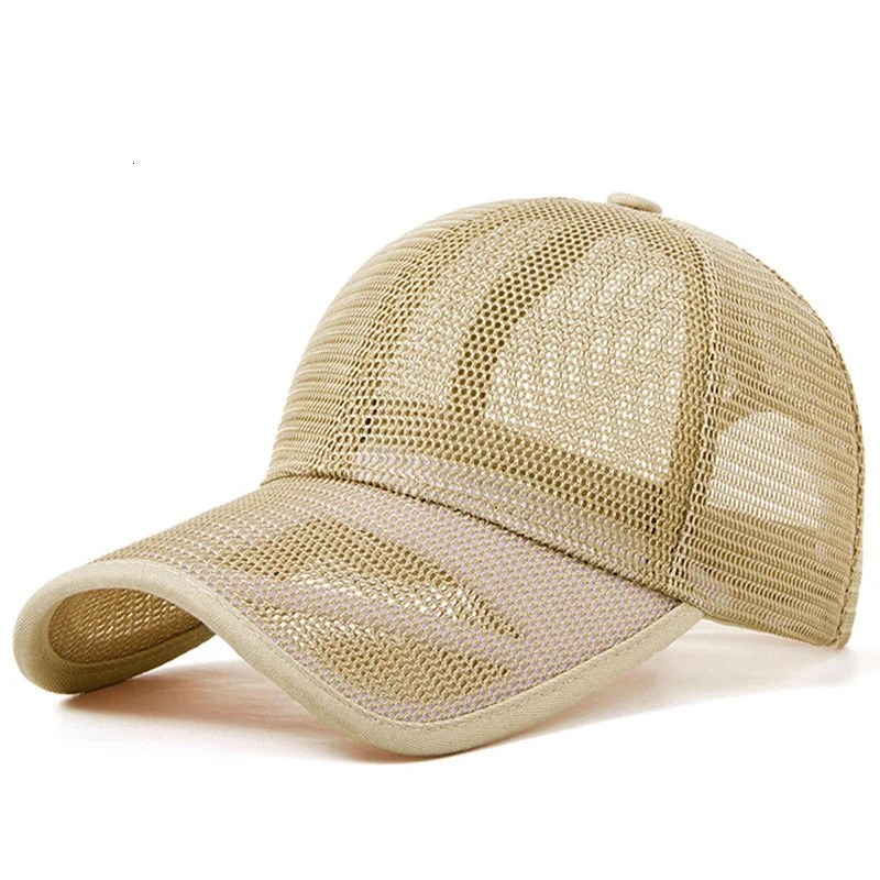 Direct delivery summer full mesh large-sized baseball cap for women oversized sports snaps cap for men truck cap 56-60CM 60-65CM 250314