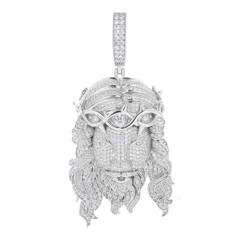 TUHE Unisex High Quality D VVS Moissanite Iced Out Pendants Jesus For Men Hip Hop Jewelry