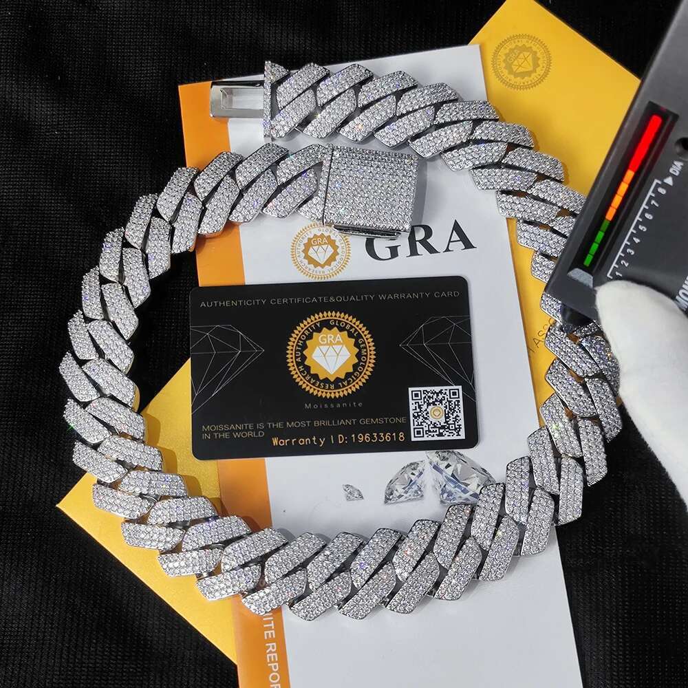 2025 New model Custom 25MM S Sterg Sier Hip Hop Moissanite k Chain Thick Miami VVS Cuban Necklace For Men