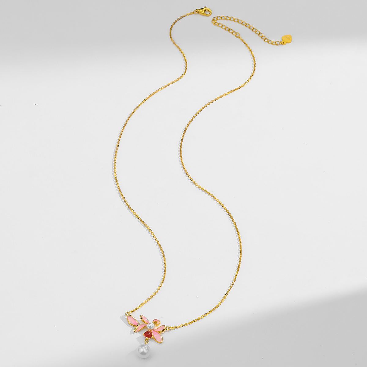S925 Silver Necklace For Women New Chinese Style National Style Color Glaze Flowers Convallaria Small Design Flowers Sterling Silver Collarbone Chain