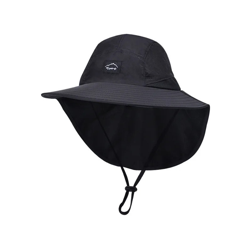 Summer waterproof mens fisherman hat with Shawl outdoor hiking fishing hat breathable wide Brim bucket hat sun protection 250314