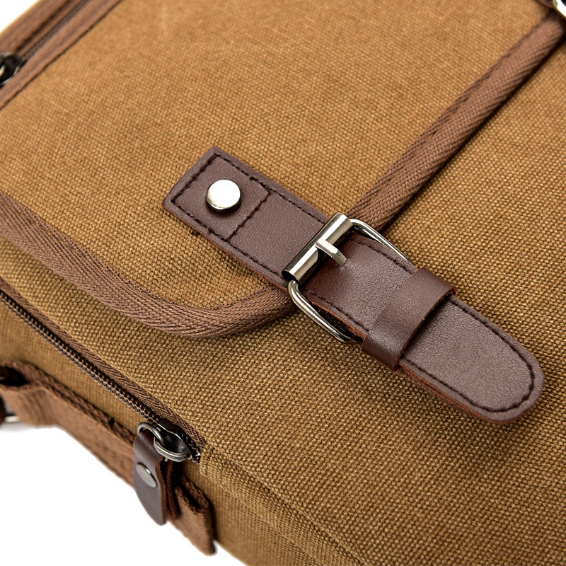 Leisure and fashionable backpack canvas shoulder, trendy men's business crossbody designer