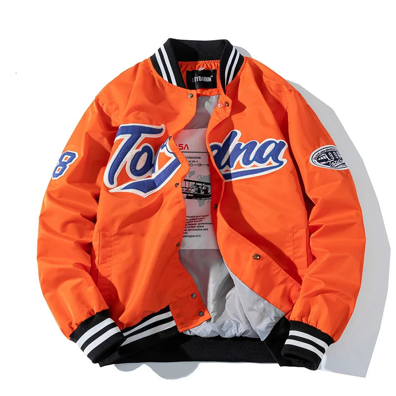 Hip hop baseball jacket mens ed letter streetwear fashionable retro windproof spring and autumn couple 250313