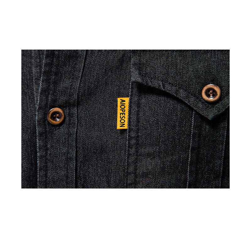 Men's Button Down Shirts Denim Long Sleeve Casual Loose Shirt Tops with Pockets m085