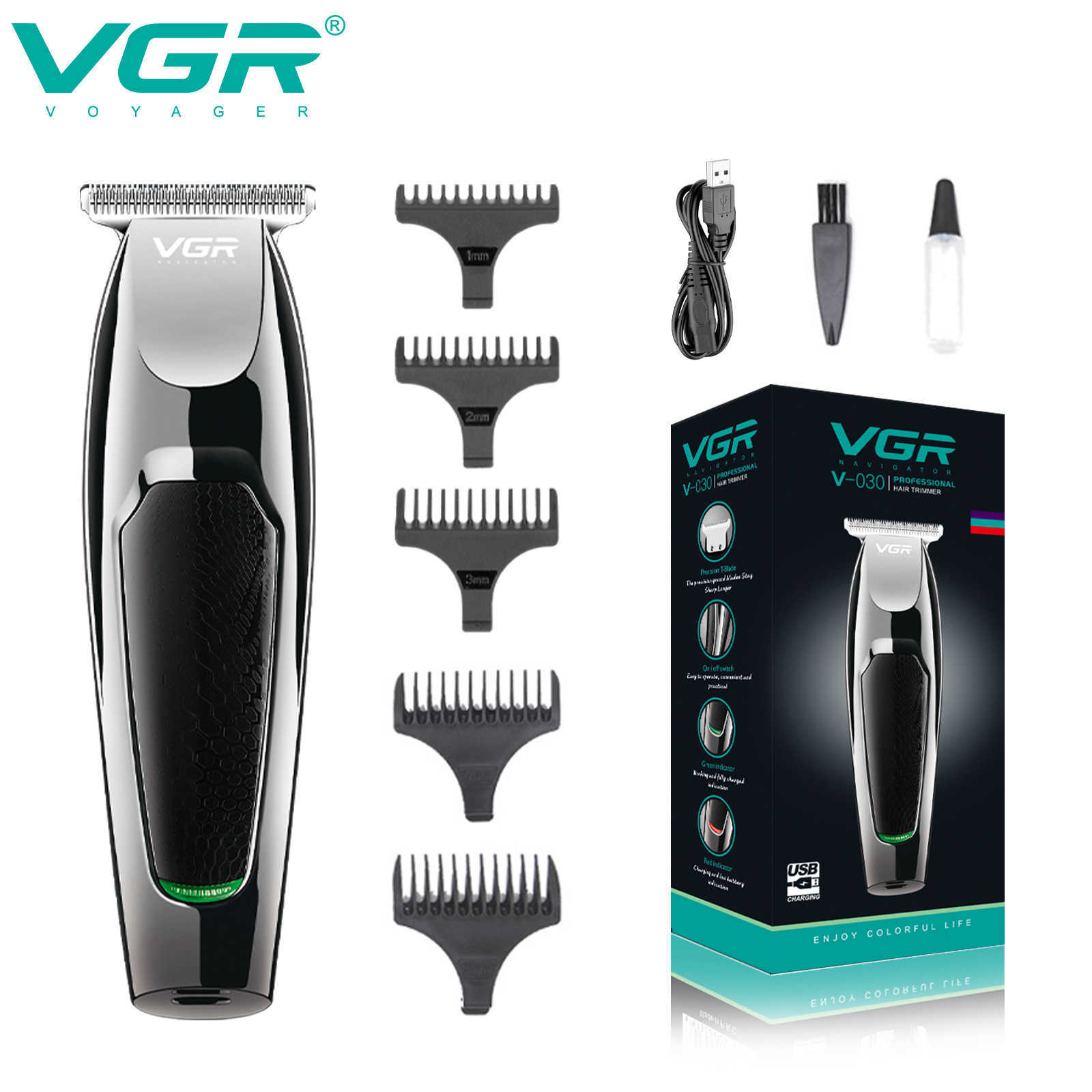 VGR030 Electric hair clipper Cross border oil head electric clipper Razor 0 knife head sculpting bald hair clipper W241212