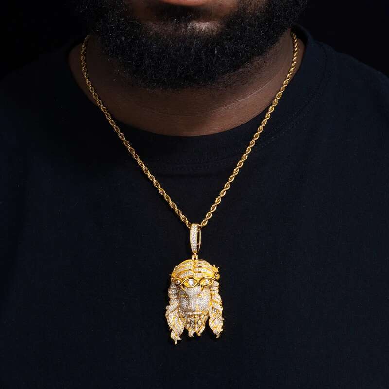 TUHE Unisex High Quality D VVS Moissanite Iced Out Pendants Jesus For Men Hip Hop Jewelry