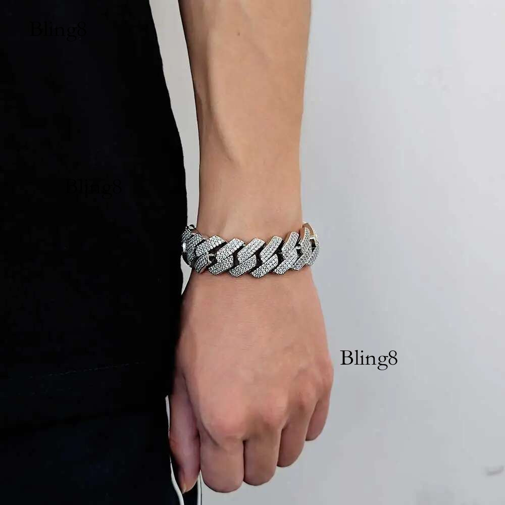 Hip Hop Jewelry 15/20mm 2/3 Row Chunky Cuban k Iced Out Zirconia Fashion Rock Rapper Bracelet