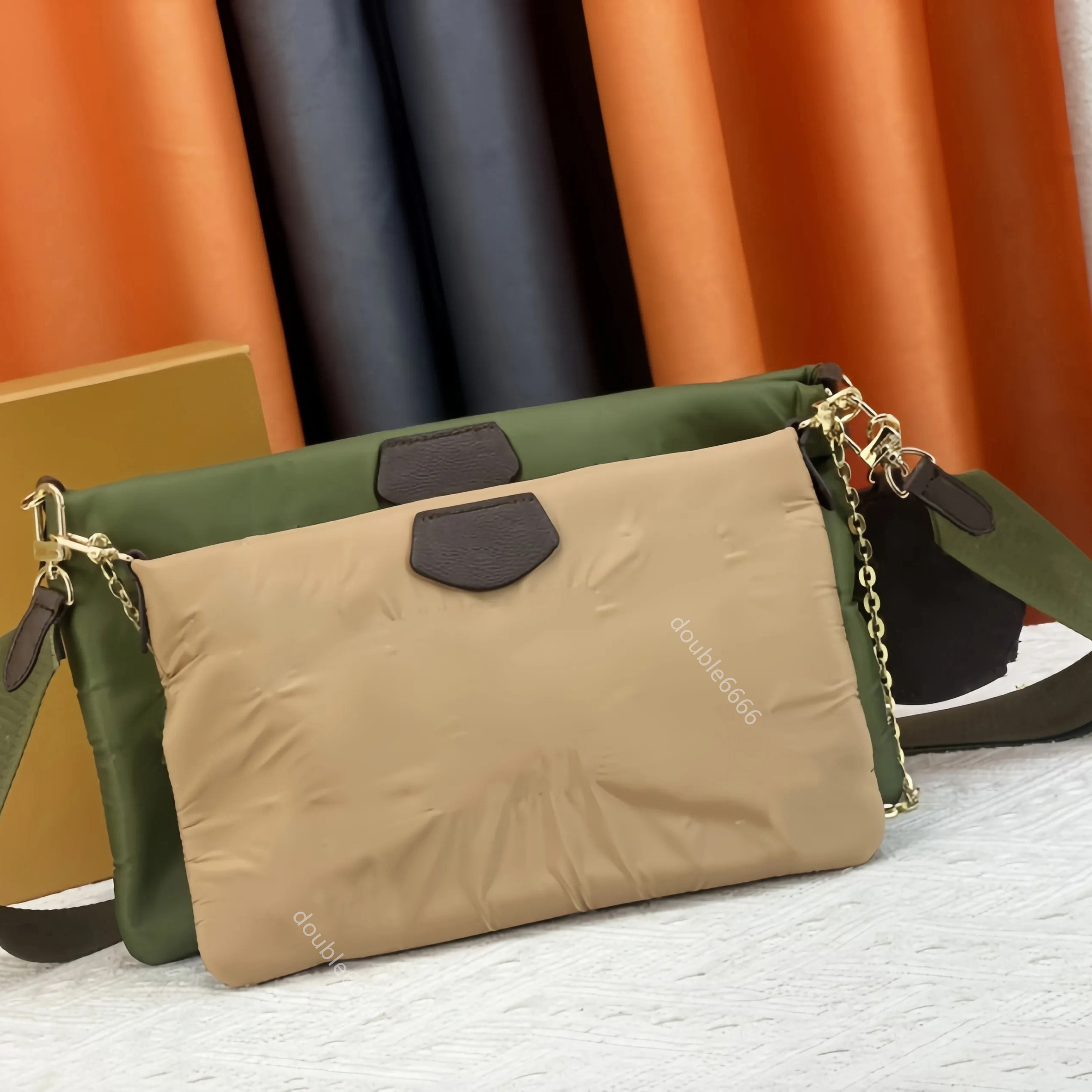 designer Crossbody Shoulder bags Women Winter Warm Handbag Nylon Multi pocket Compartments with Round Coin Purse