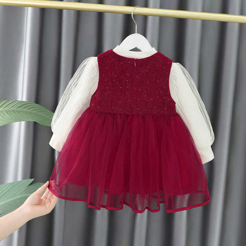 Girl's Dresses Girls' fashion princess children's clothing Spring and autumn season 2 foreign air sand sleeve skirt 0-1-4 years old gir