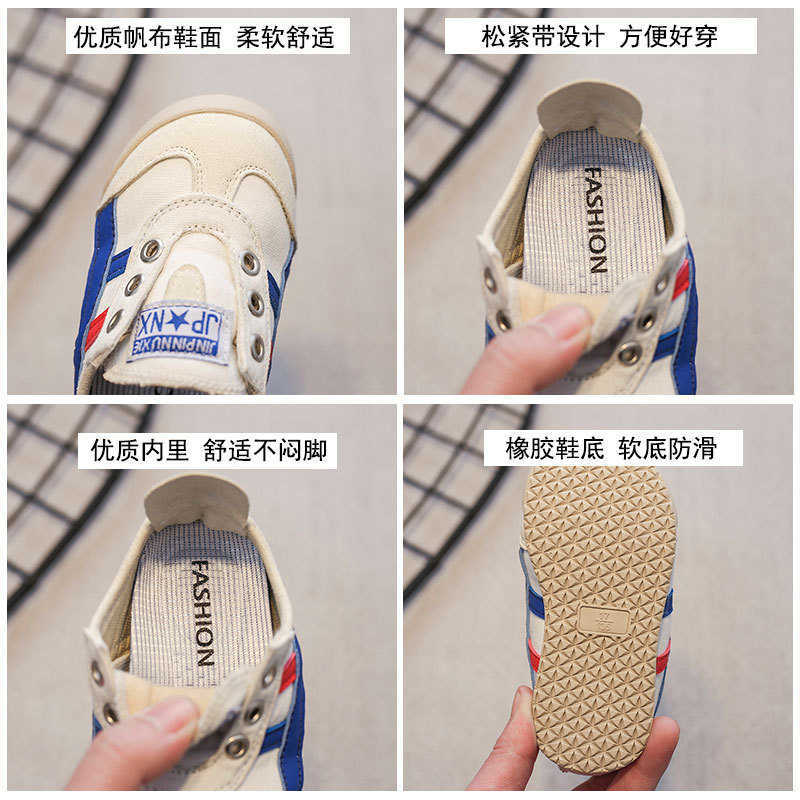 Athletic Outdoor 2025 new fashionable girls white shoes with soft soles breathable childrens canvas shoes boys trendy baby casual board shoesY250314Z6
