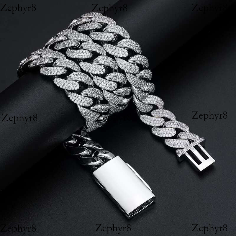 2025 model 8-20mm Moissanite Cuban k Chains Man S For Men Hip Hop Jewelry Sier Necklace Christmas Gifts 2024 New Arrival