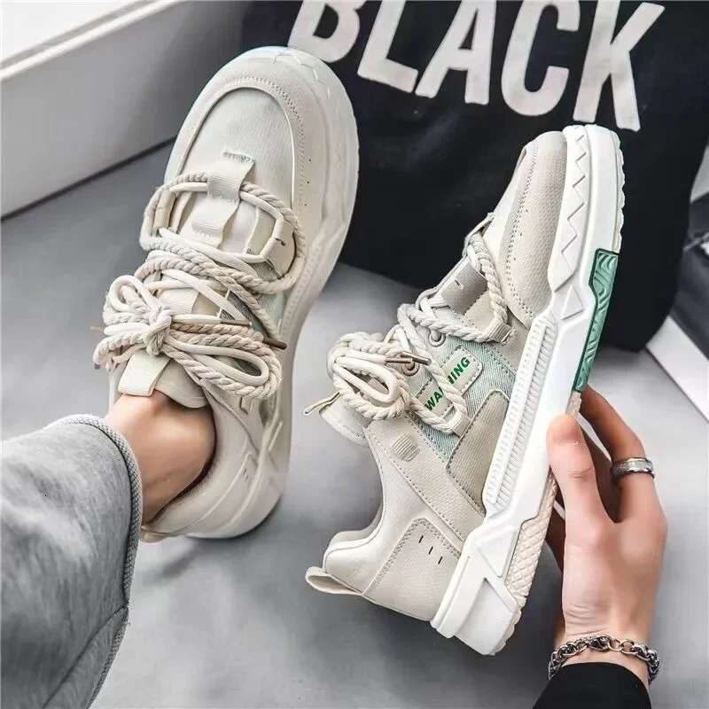 2025 New Skateboard Canvas Comfortable Thick Bottom Designer Trendy Fashion Platform Men's Casual Vulcanized Shoes Sports Shoes Student Shoes