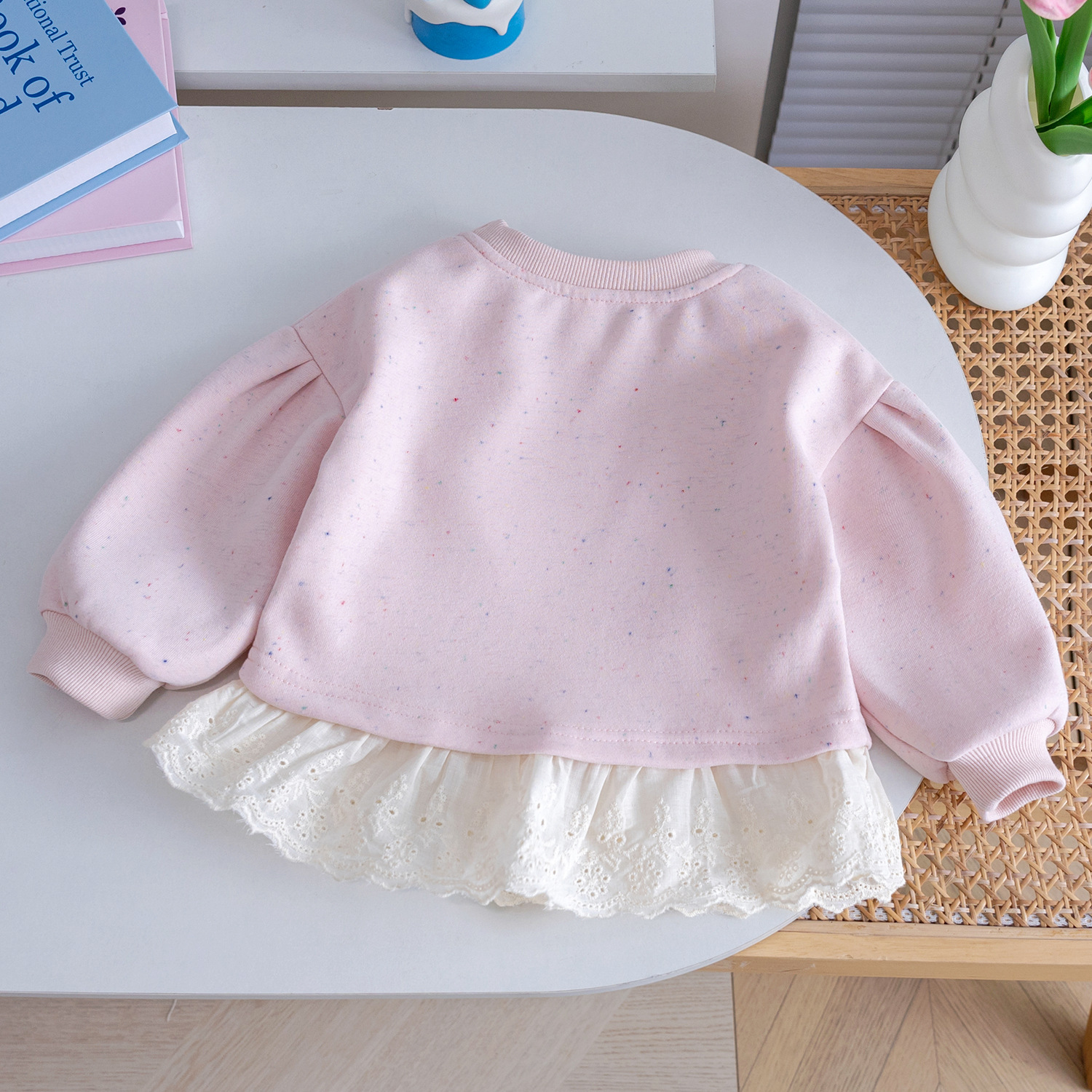 Ddmyshoesvip Girl S Forest Hoodie New Style Spring And Autumn Bow Cute Western Style Lotus Edge Base Shirt For Women S Treasure Versatile Children S C