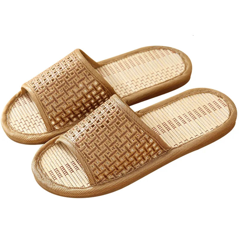 men women Bamboo rattan grass summer home lovers straw mat slippers indoor thickened softwood floor home sandals 250314