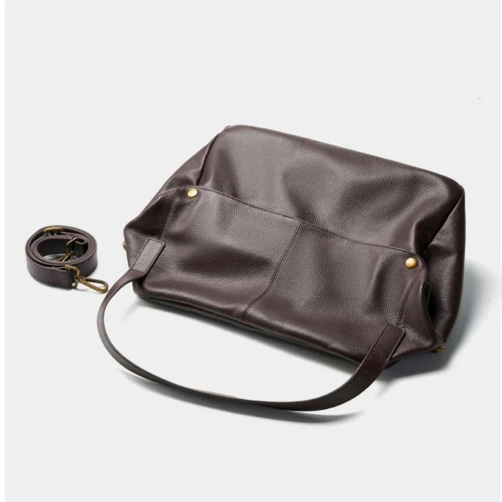 New Coffee Black Color Large Capacity Casual Genuine Cow Leather Soft Women Handbag Euro Business Travel Female Shoulder Bag