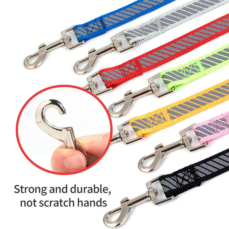 Running Dog Collars Leashes Adjustable Clip-on Durable Rope Outdoor Pet Cats Leash Safety For Night Walking With Lovely Puppy Car Travel Harnesses LL
