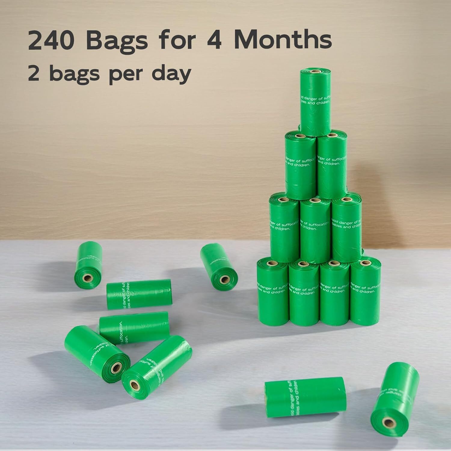 240 dog feces bags, 9 x 13 inches (approximately 22.9 x 33.0 cm) dog feces bag, 100% leak proof and sturdy dog feces bag, pet garbage bag, lavender, f