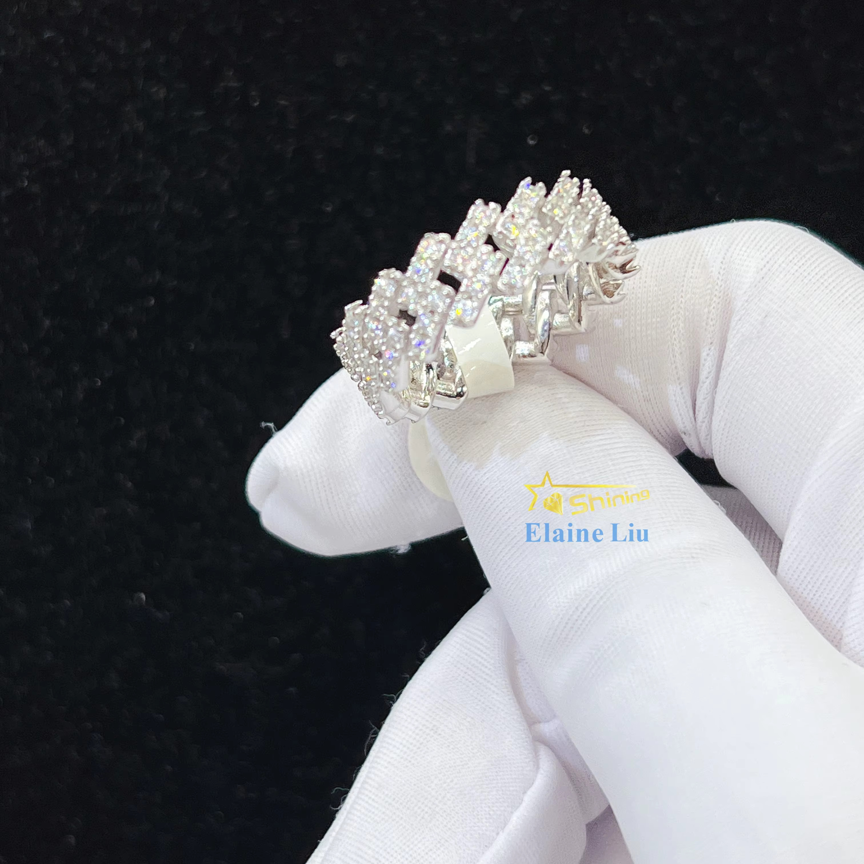 Gra Certificate Fine Jewelry Sterling Sier Vvs Moissanite Iced Out Ring