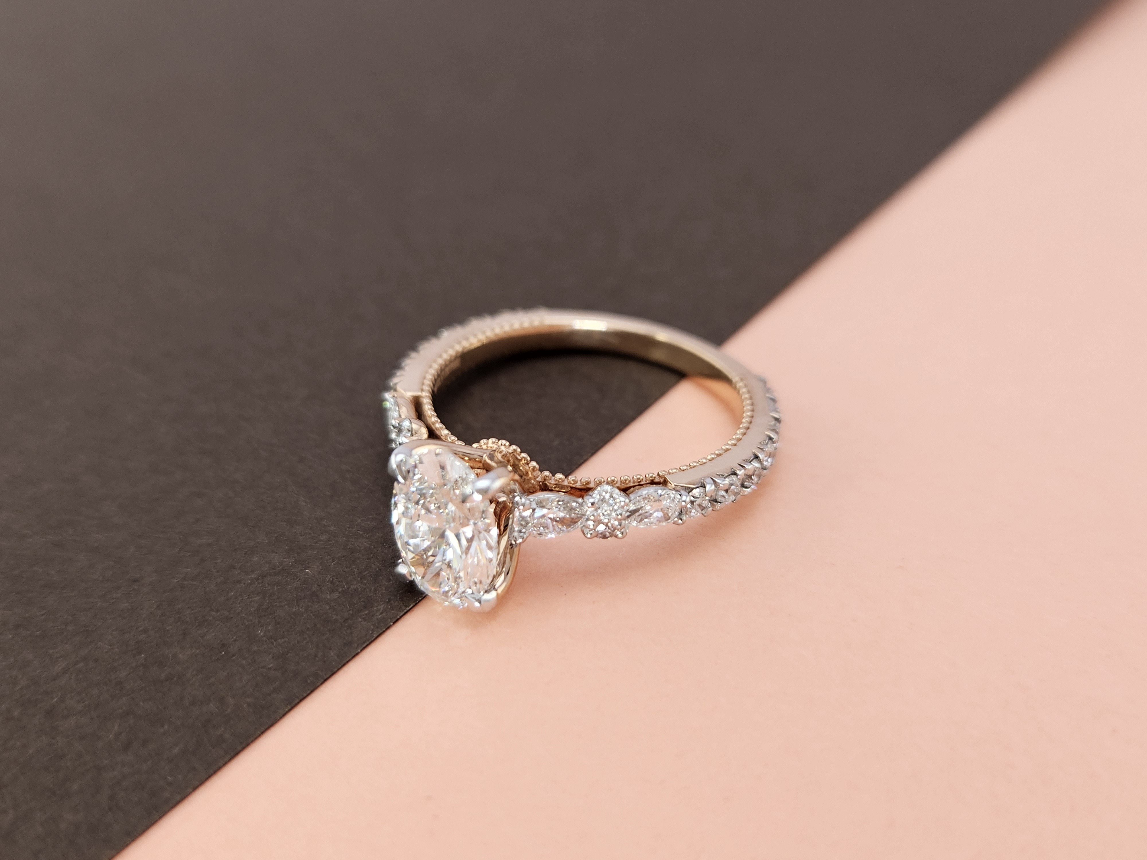 Fine Jewelry 14K Real Gold Ring Lab Diamond Customized New Exclusive Hip Hop Ring for Men 14K Gold Oval Cut Diamond Ring
