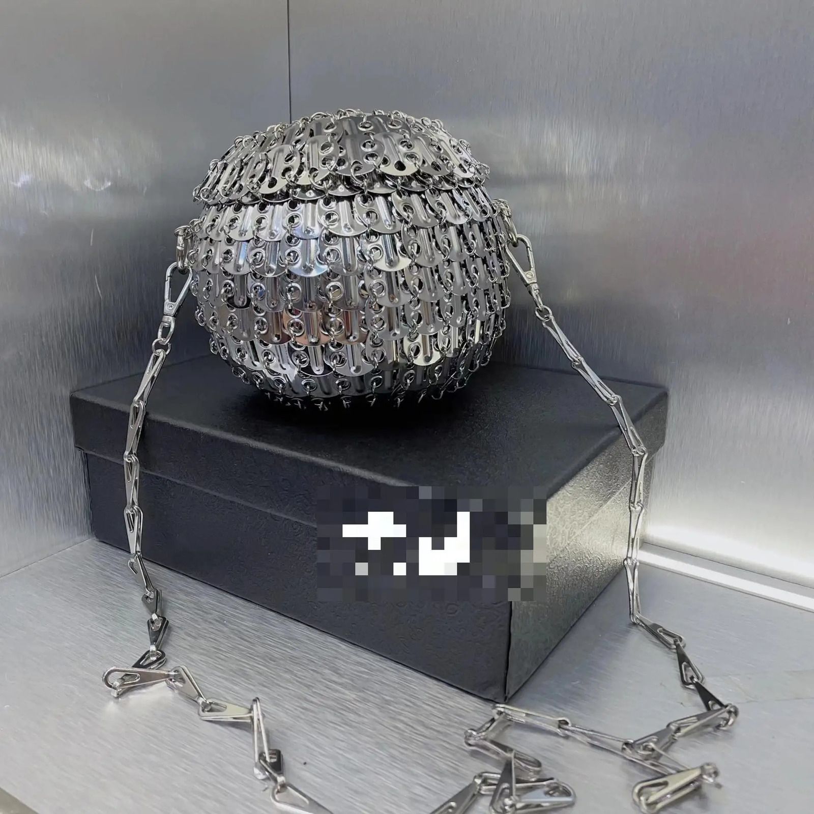 Women Metal Handmade Handbag Crystal Shiny Rhinestone Diamond Evening Bag Dinner Party Clutch Purse Messenger Bag 250314