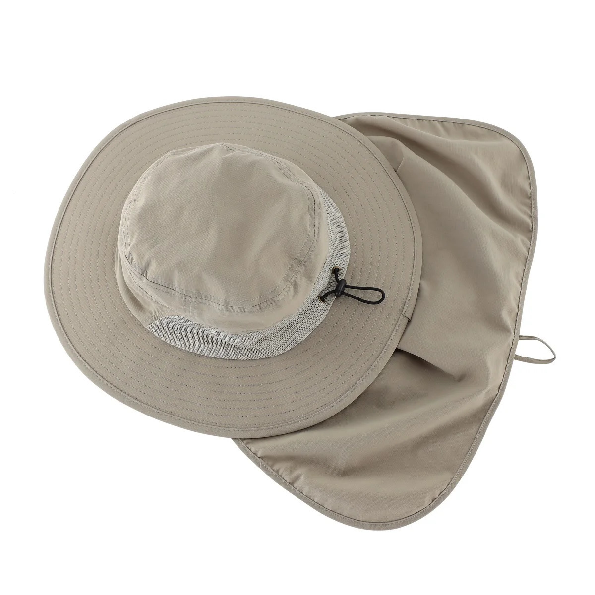 Connectyle Mens Women UPF50 Sun Protection Hat Wide Brim Lightweight Detachable Fishing Hat with Neck Flap Face Cover Outdoor 250314