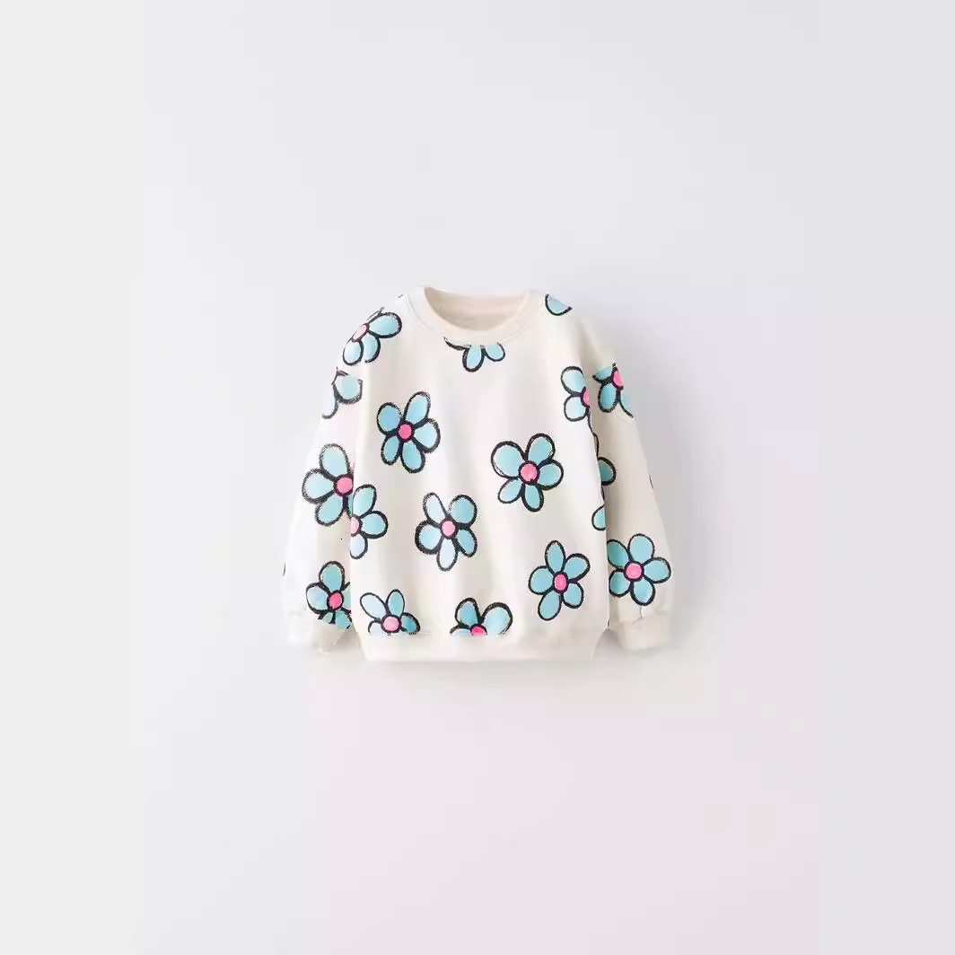 Ddmyshoesvip Children S Clothing Hoodie Long Sleeved With Threaded Cuffs Girls Spring And Autumn Printed Top Fashionable Jacket