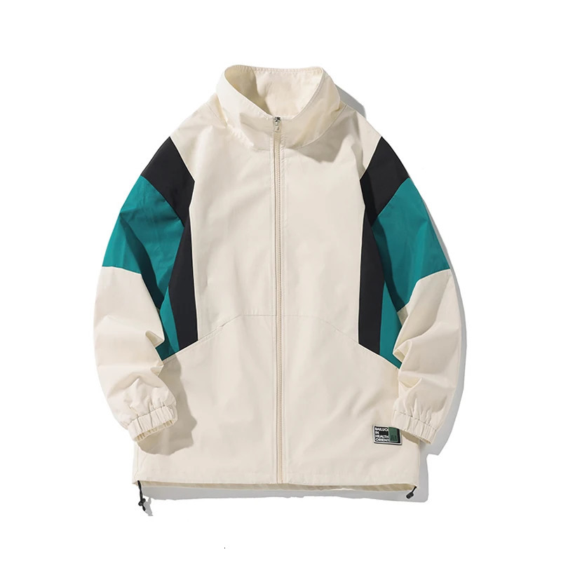 Streetwear Fashion Patch Sports Mens Jacket Hip Hop Loose Colorful Collision Black Baseball Zipper y250311