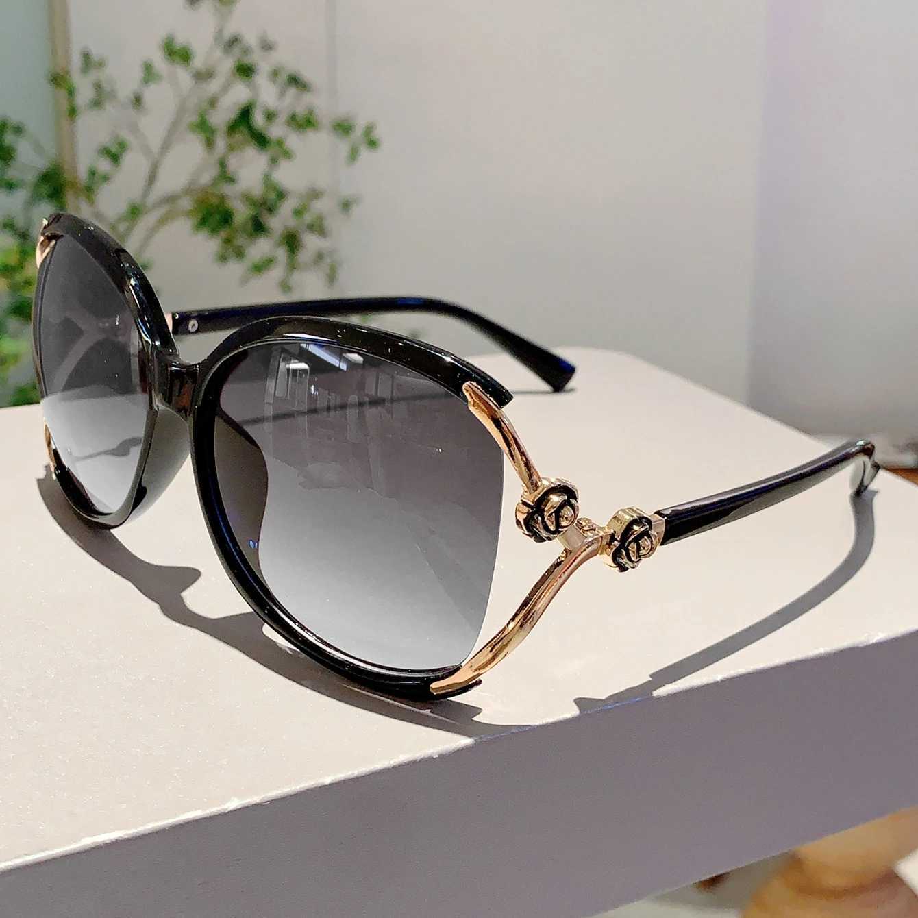 KAMMPT Fashion Red Trend Shadow Flower Chain Design Decoration Womens Sunglasses Outdoor Driving Hiking Womens Sunglasses W250315