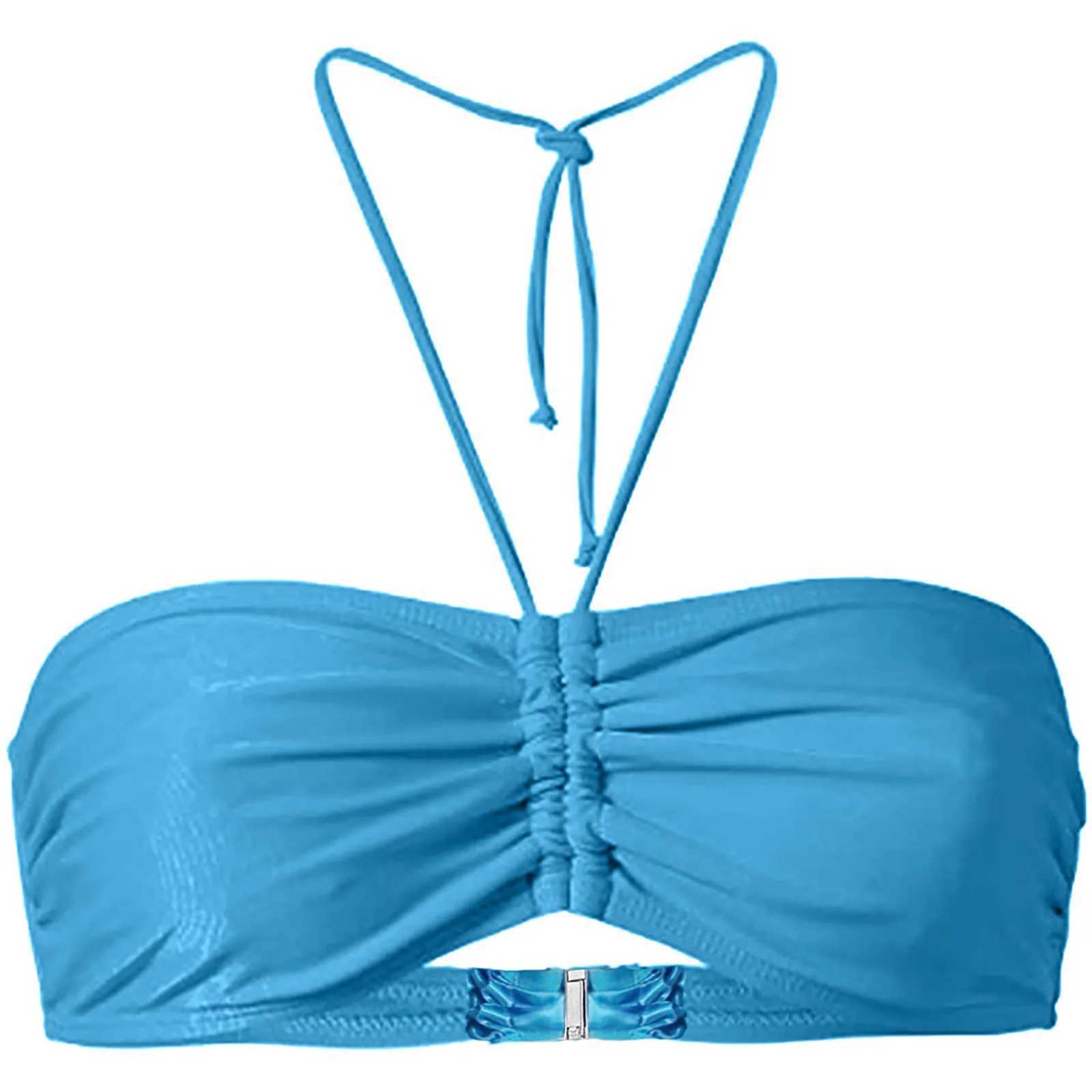 Womens summer bikini top mix and match with solid color bikini Bandeau top swimsuit beach wear swimsuit topXJ250315