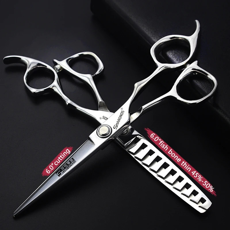 SHAROND 5.567 inch Professional Scissors barbershops hairdressing scissors set barber scissors cutting tool thinning shears 250314