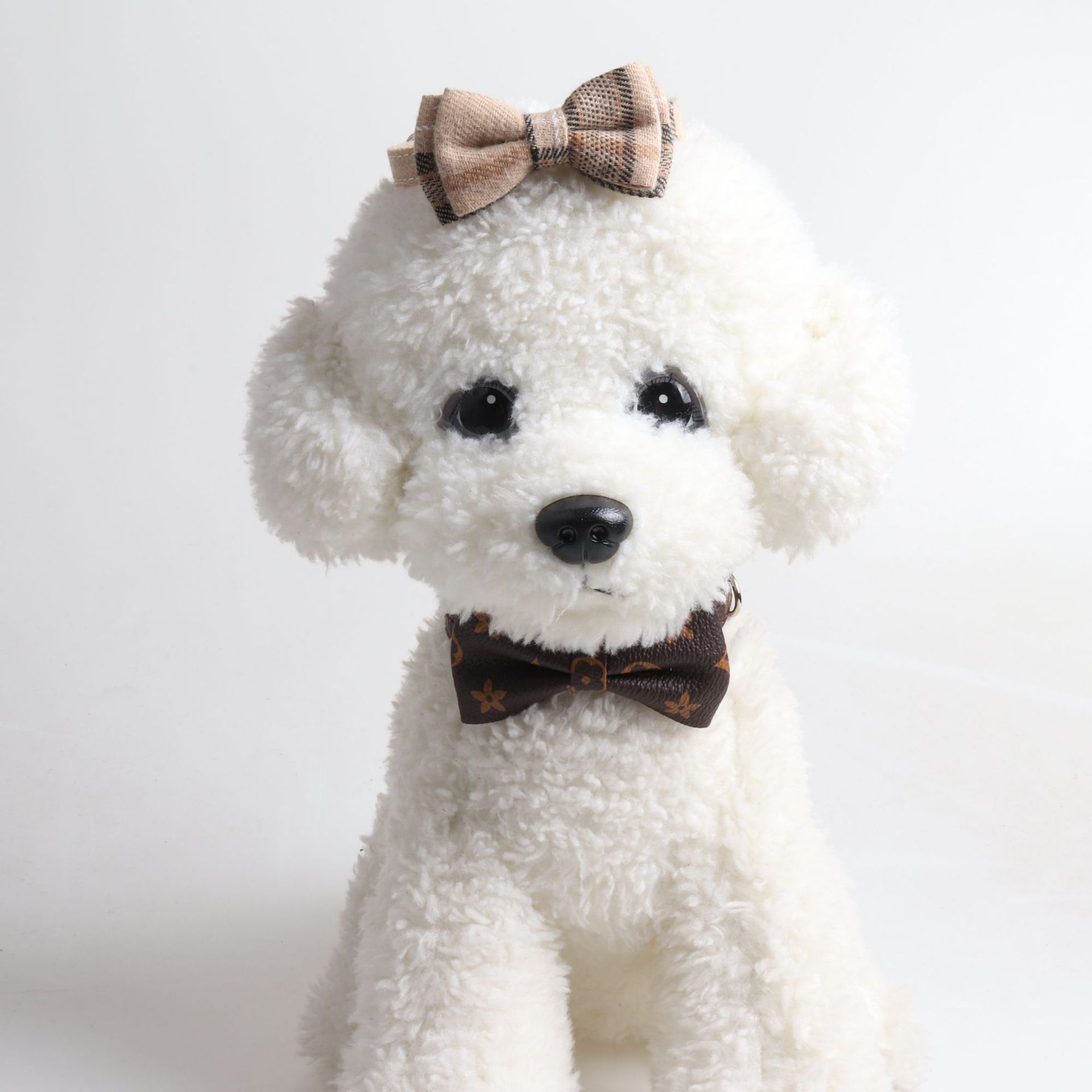 Breakaway Cat Collar with Bow Tie and Bell, Adjustable Cat Tie with Elastic Rope and Metal Buckle Cute Plaid Safety Kitty Collars for Birthday Pet Par
