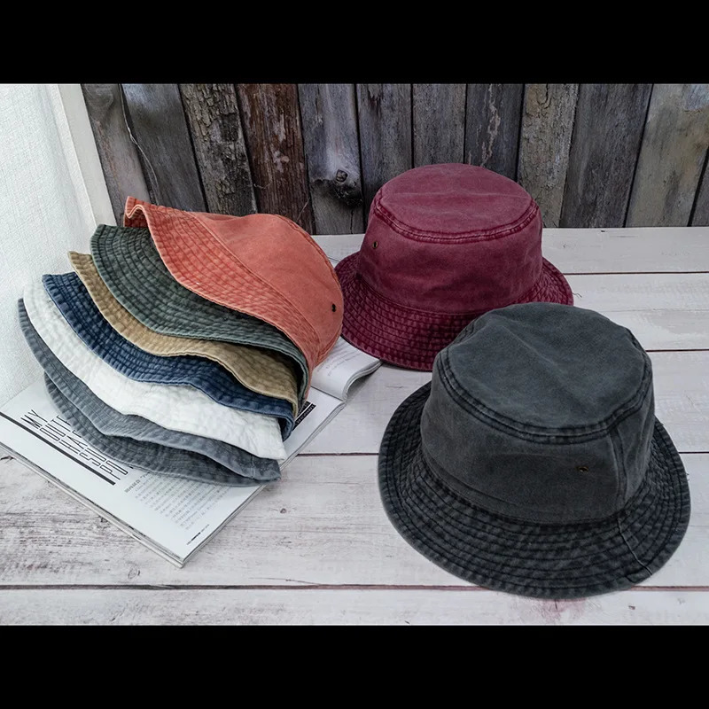 Folding Fishermans Hat Washed Denim Bucket Unisex Fashion Bob Hip Hop Gorros Mens Bana Toilet Cap Gift 250304