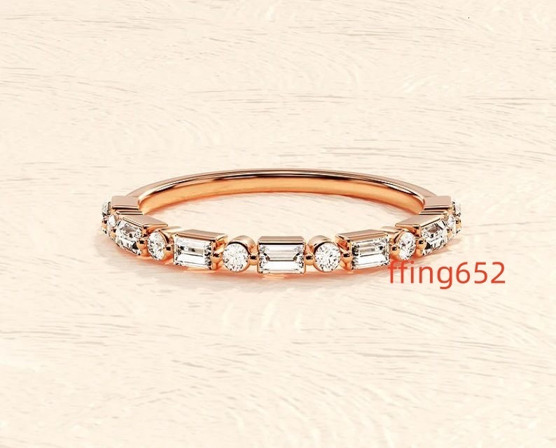 Diamond 14k 18k Solid Gold Eternity Wedding Ring Hot Selling Wholesale Pearl Engagement Ring for Women Men Moissanite Rings