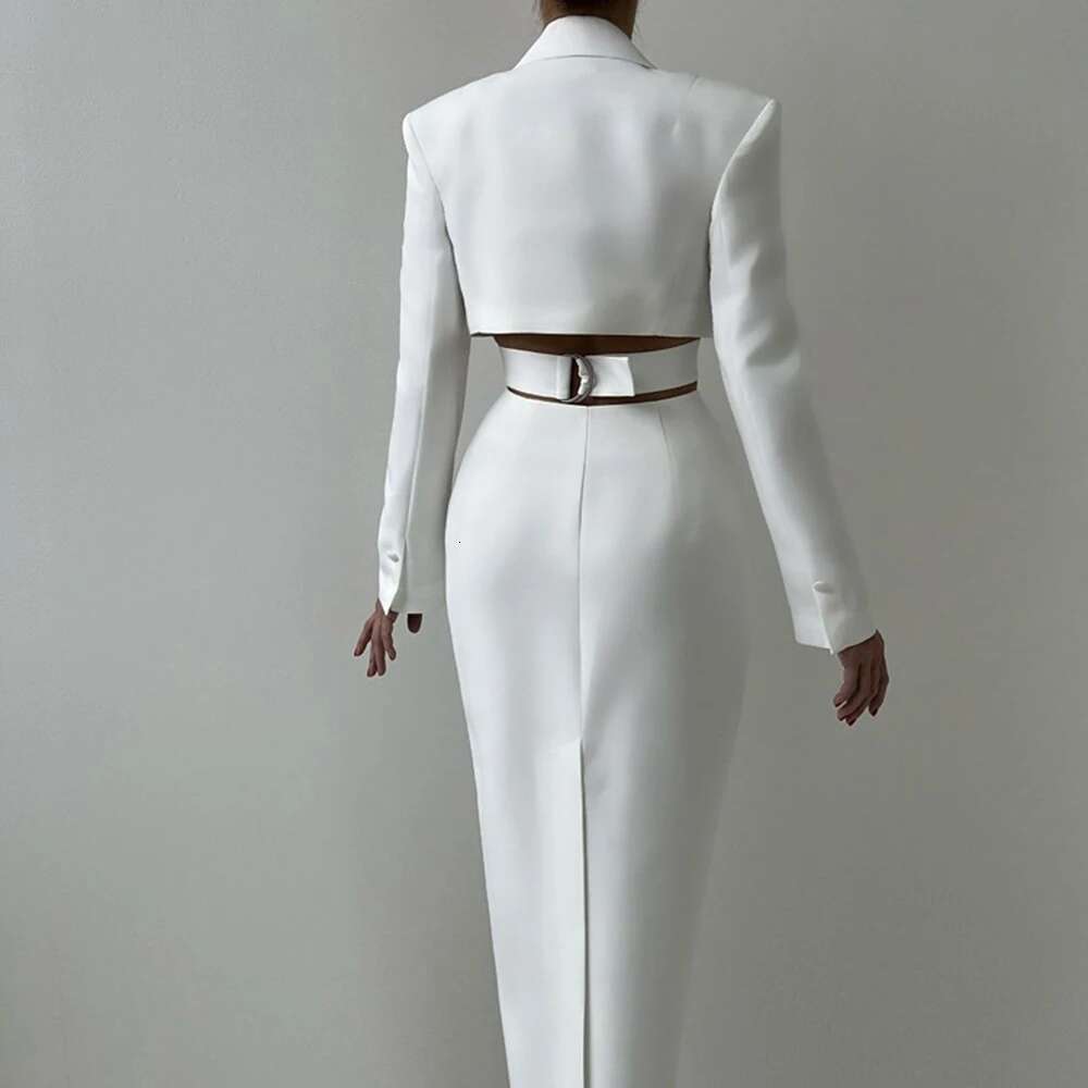 VGH Street Hollow Out Tunic Dresses For Women Notched Collar Long Sleeve High Waist Spliced Button Temperament Dress Female