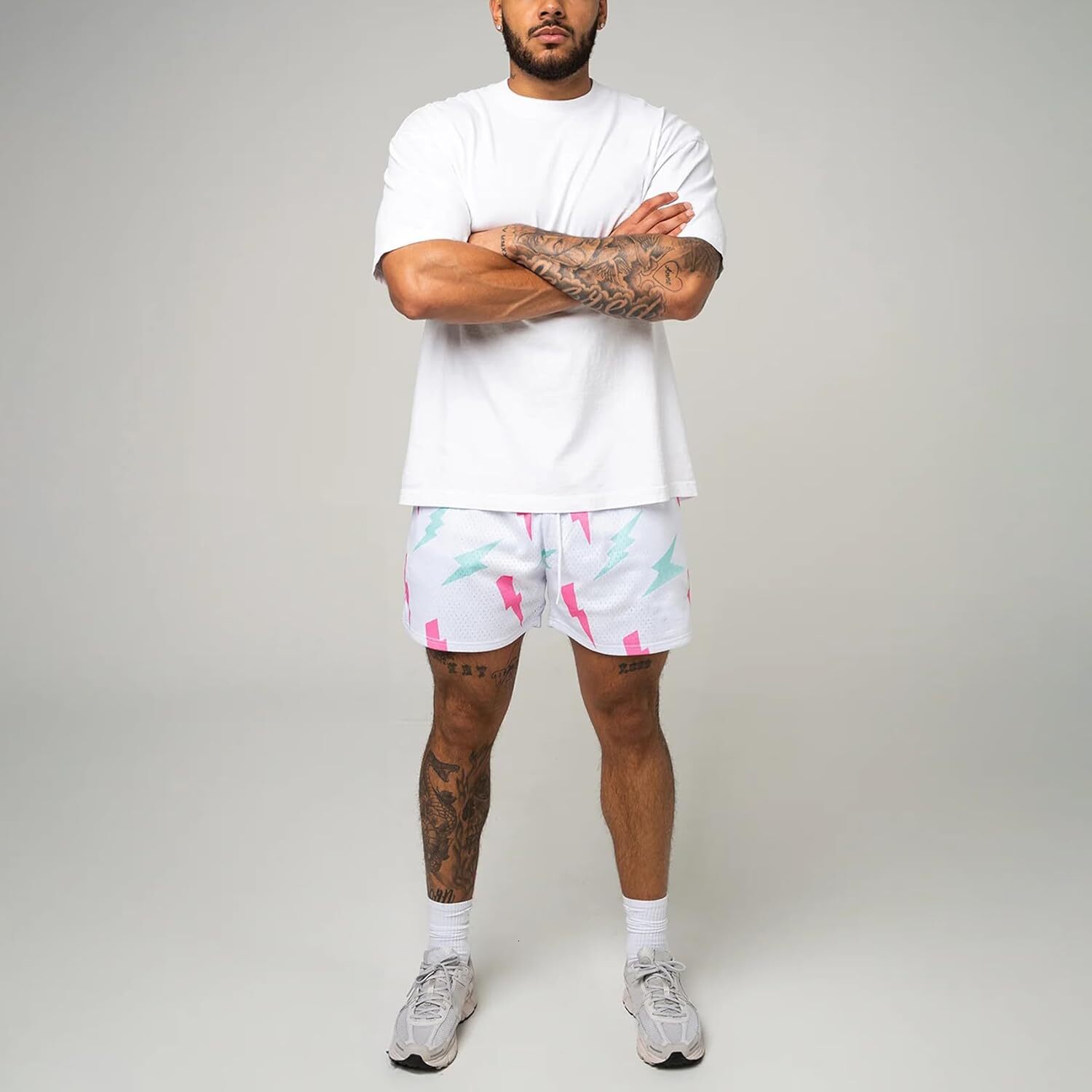 Mens Graphic Shorts Summer Casual Flat Front Shorts Cool Streetwear Designer Shorts Drawstring Printed fashionable beach shorts