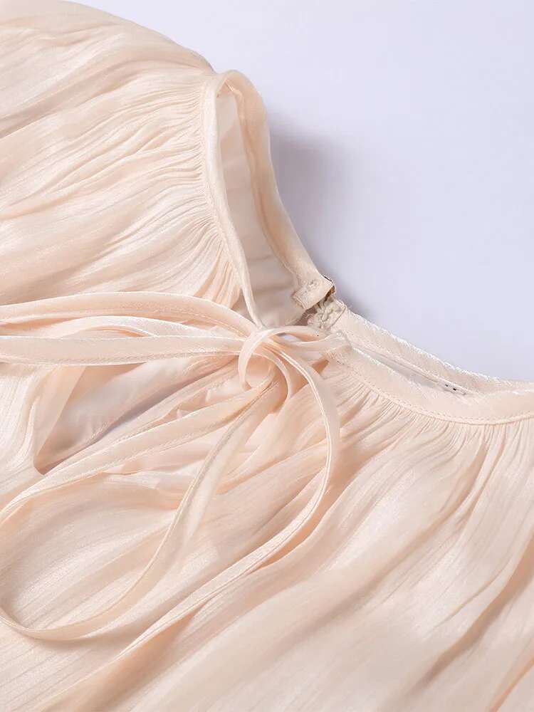 Elegant V-Neck Long Sleeve Belt Female Evening Party Dresses Fashion Pleated Mini Dress For Women 2025 Spring New Lady Vestidos