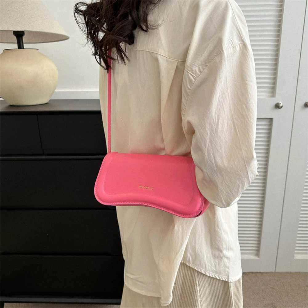 Ladies Shoulder Crossbody Bags PU Leather Women Underarm Bags Solid Color Small Top-handle Bags Purse Female Daily Handbags Y250315