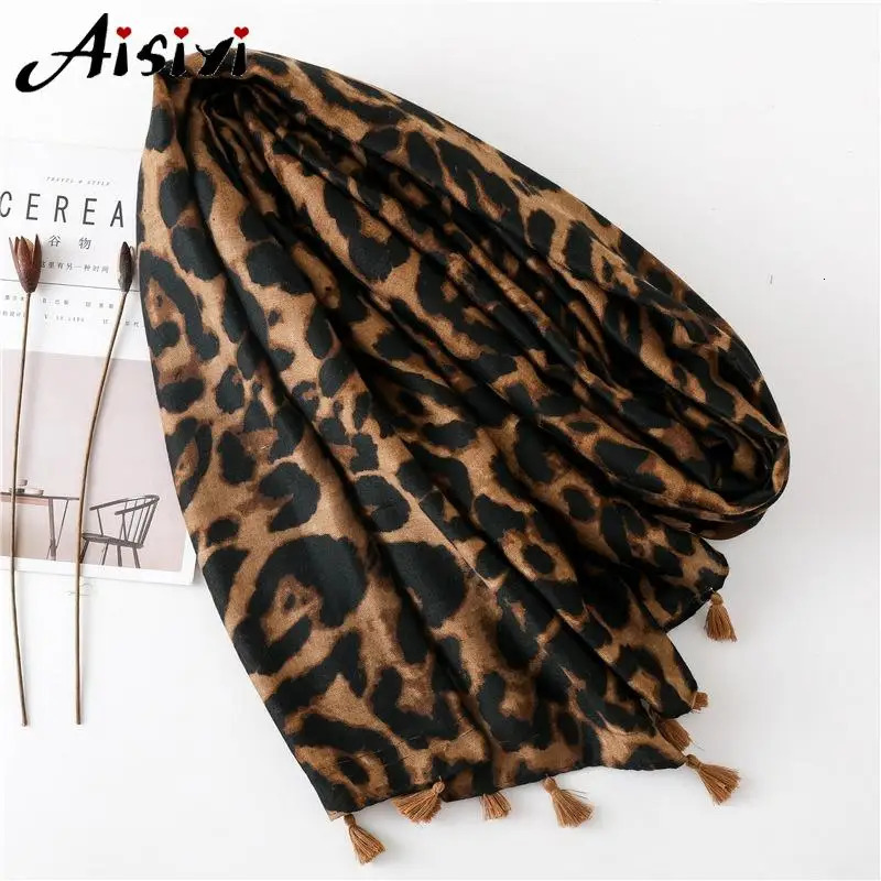 Womens leopard print scarf 180 * 100cm Foulard Womens leopard print thin warm shawl Winter cashmere scarf with good texture 250314