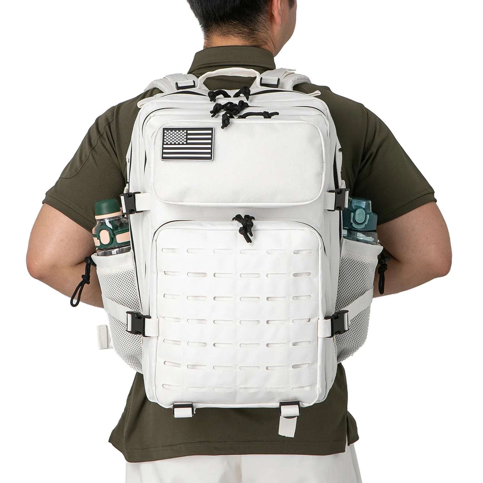 Qt&Qy 25L/45L Tactical Military Backpack For Men And Women Army Assault Pack Bag Small School Rucksack With Bottle Holder