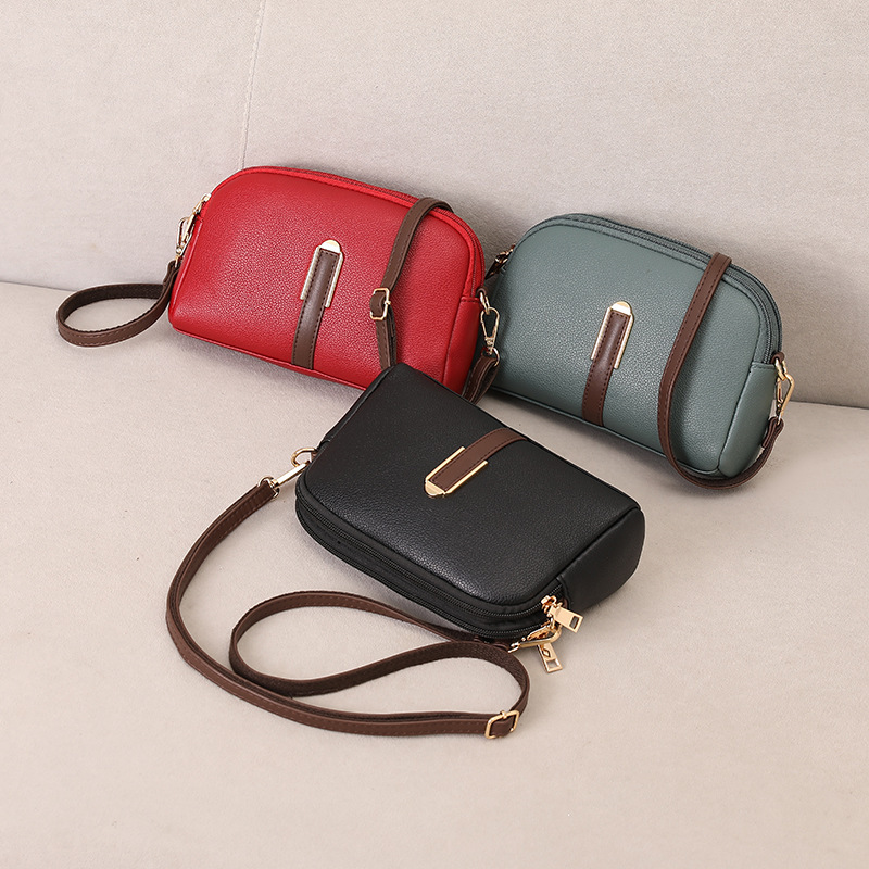 Women's 2024 New Spring/Summer Shell Korean Edition Simple Shoulder Zero Wallet Texture Western Style Crossbody Small Bag