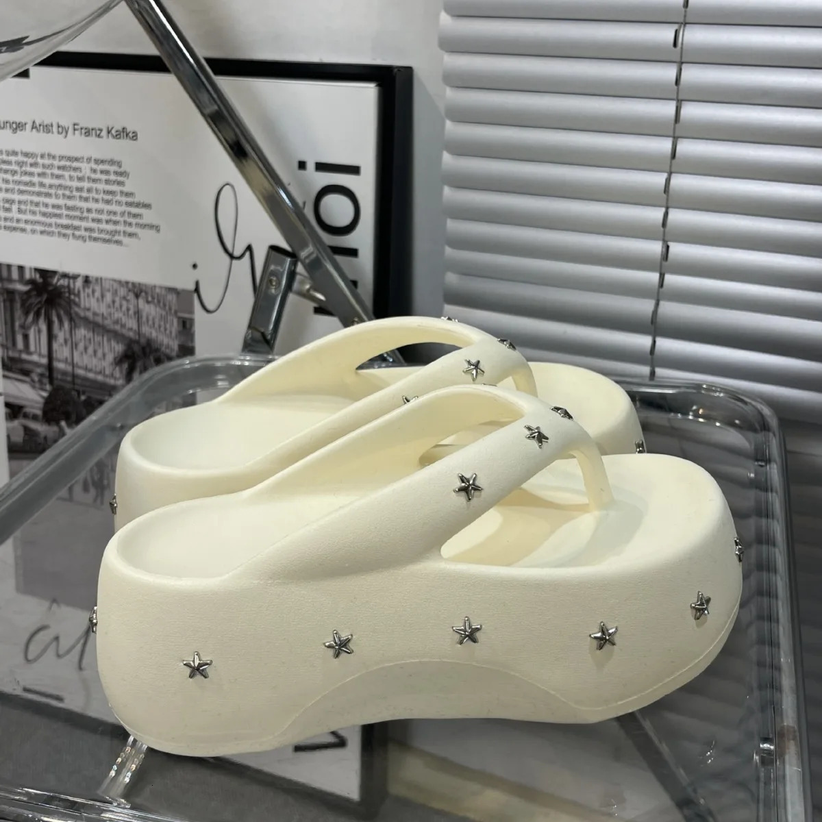 2025 Summer Wedge Platform Flip Flops Thick Soles High Heels Beach Shoes Slippers Outdoor Beach Flip Flops Opened Toe250314bj