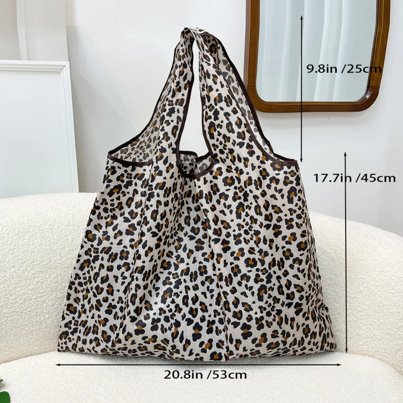 Printing Large Reusable Grocery Shopping Bag Ladies Tote 50lb Fashion Pocket Shoulder Bag Foldable Eco Bag Washable Travel 250311