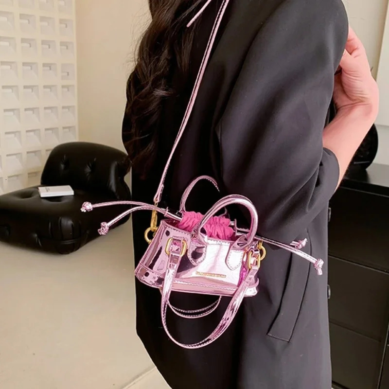 Women Mini Crossbody Bag Handbag Purse with Adjustable Strap and Top Handles Mini Patent Leather Shoulder Bag Clutch Bag 250314