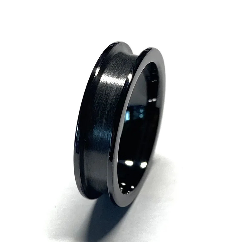 Wholesale Waterproof Anti-scratched Jewelry 8mm 6mm 3.2mm Rounded Edges 1 Black Ceramic Ring Core Blanks for Inlay 250310